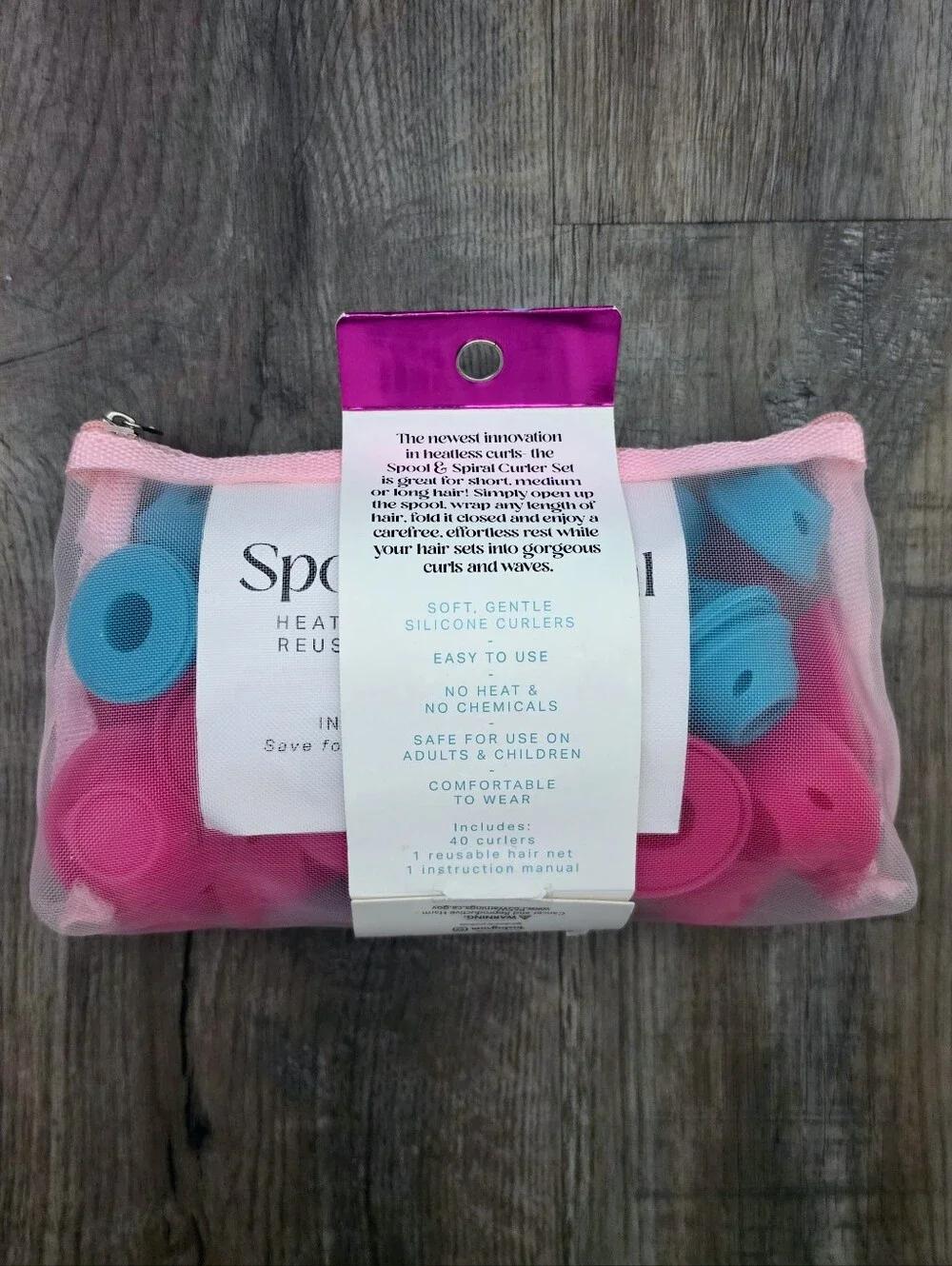 NIP Spool & Spiral Heatless Curler Set & Bag